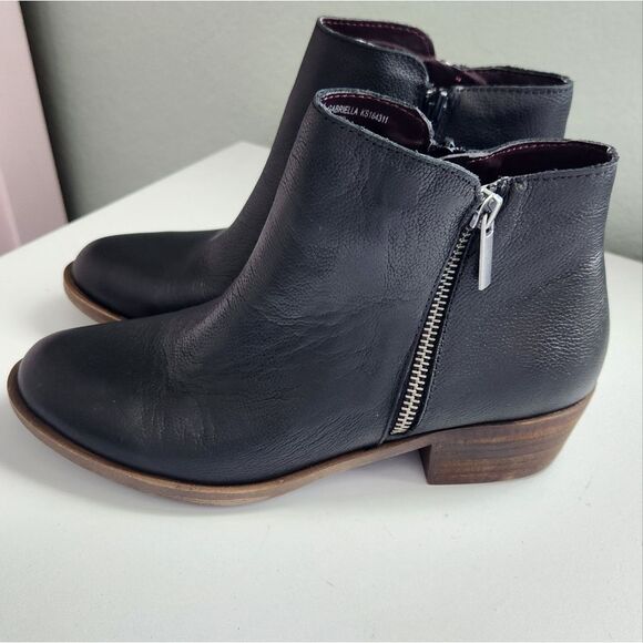 🌸KENSIE Black Leather Ankle Booties  Size 7.5 - Picture 3 of 7